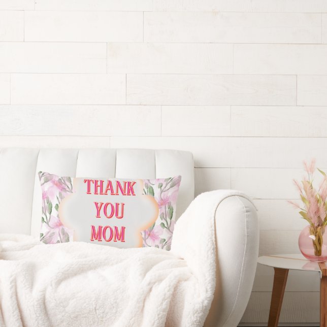 Custom and Personalized watercolor floral pattern  Lumbar Pillow (Couch)