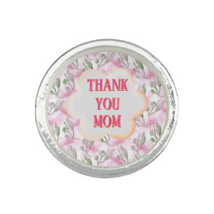 Custom and Personalized watercolor floral pattern Ring