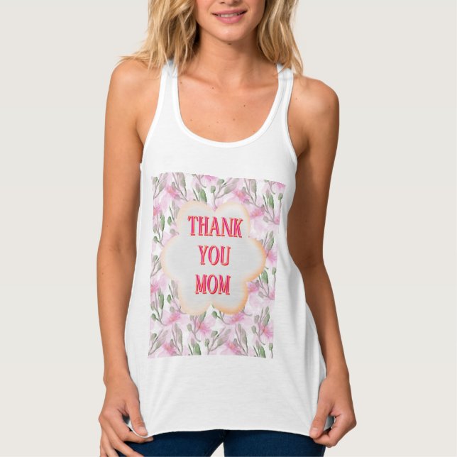 Custom and Personalized watercolor floral pattern  Tank Top (Front)