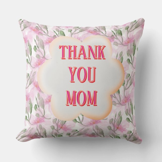 Custom and Personalized watercolor floral pattern  Throw Pillow (Front)