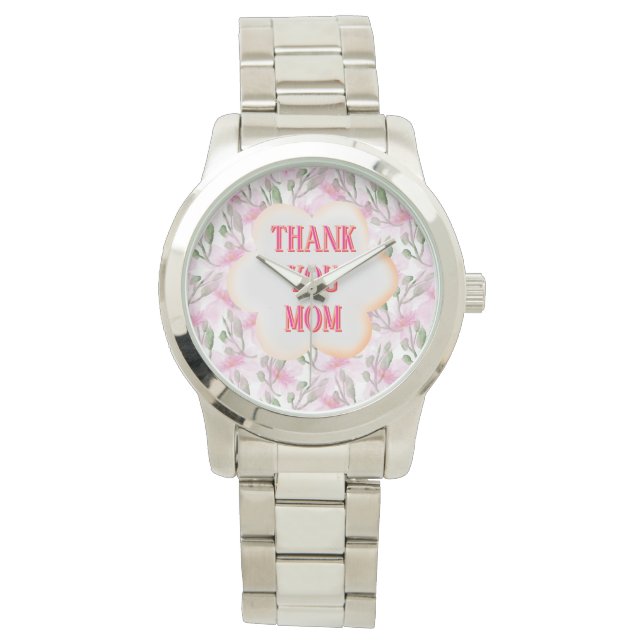 Custom and Personalized watercolor floral pattern  Watch (Front)