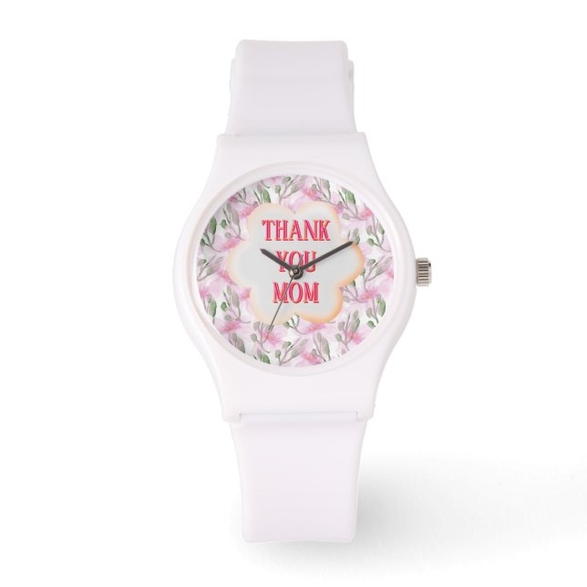 Custom and Personalized watercolor floral pattern  Watch (Front)
