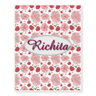 Custom and Personalized watercolor floral Temporary Tattoos