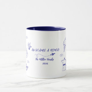 Custom Andiamo a Roma Italy Family Vacation Blue  Mug