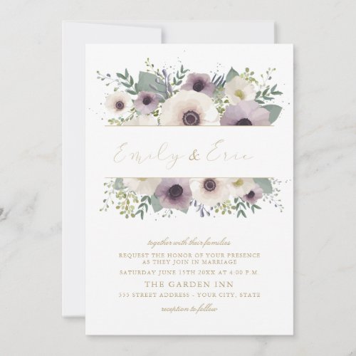 Custom Anemone Bouquet Wedding Invitation