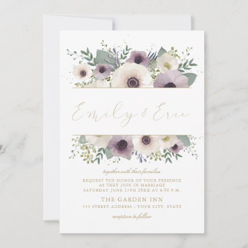 Custom Anemone Bouquet Wedding Invitation