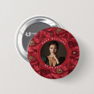 Custom Anemones Floral Nature-Inspired Parties Button