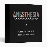 Custom Anesthesia Technician Retro Anesthetic Tech 3 Ring Binder
