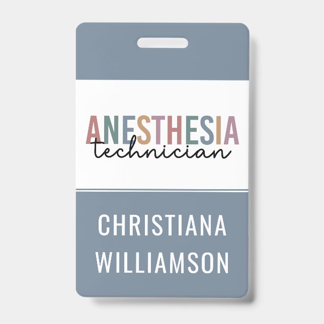 Custom Anesthesia Technician Retro Anesthetic Tech Badge (Front)