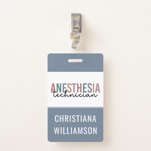 Custom Anesthesia Technician Retro Anesthetic Tech Badge