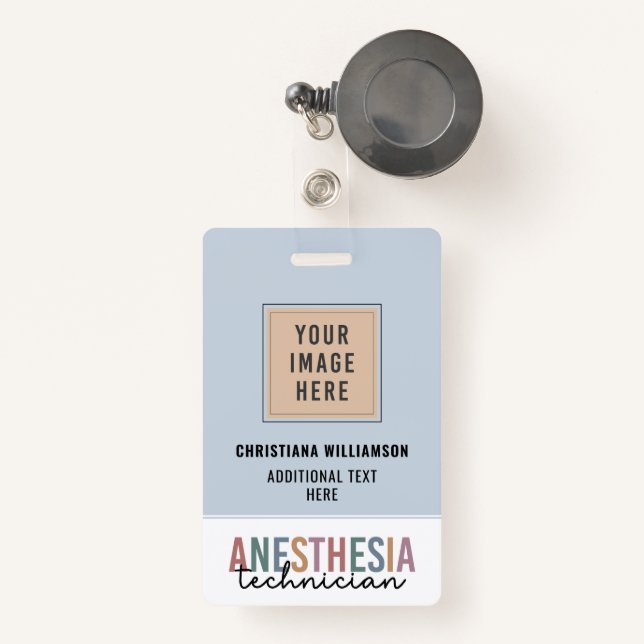 Custom Anesthesia Technician Retro Anesthetic Tech Badge (Front with Retractable)