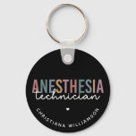Custom Anesthesia Technician Retro Anesthetic Tech Keychain