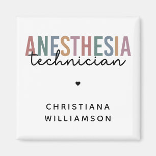 Custom Anesthesia Technician Retro Anesthetic Tech Magnet