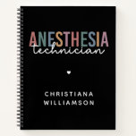 Custom Anesthesia Technician Retro Anesthetic Tech Notebook