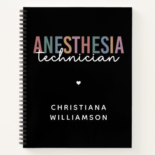 Custom Anesthesia Technician Retro Anesthetic Tech Notebook