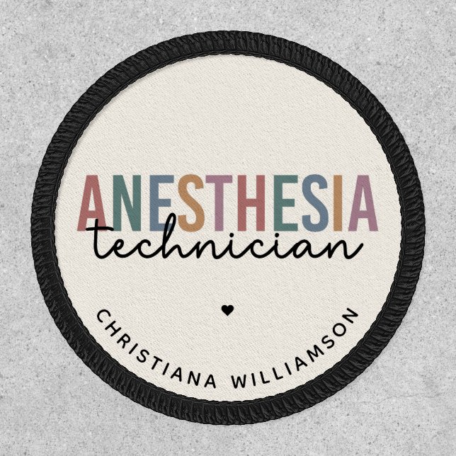 Custom Anesthesia Technician Retro Anesthetic Tech Patch (Front)