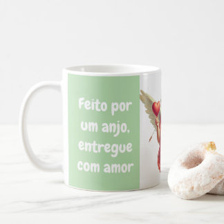 custom angel carved with heart coffee mug