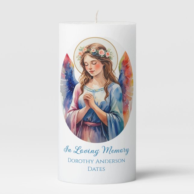 Custom Angel Memorial Candle (Front)