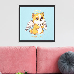 Custom Angel Puppy Dog Stretched Canvas Print