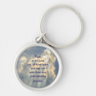 Custom Angel Trust in the Lord Quote Inspirational Keychain