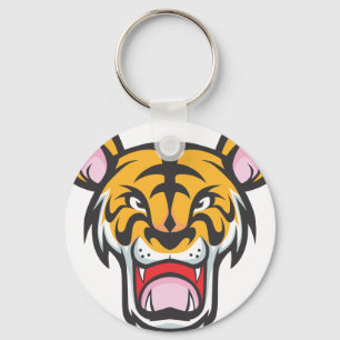 Custom Angry Tiger Cartoon Keychain
