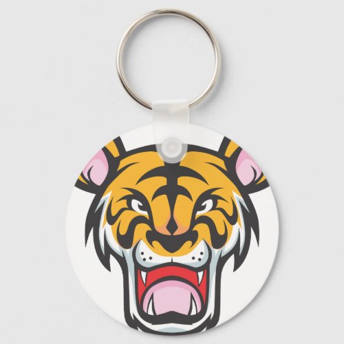 Custom Angry Tiger Cartoon Keychain