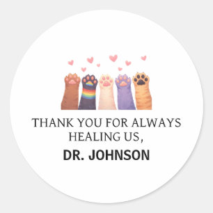 Custom Animal Doctor Happy Doctor’s Day Classic Round Sticker