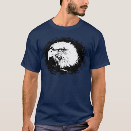 Custom Animal Elegant Eagle Head Mens Template T_Shirt