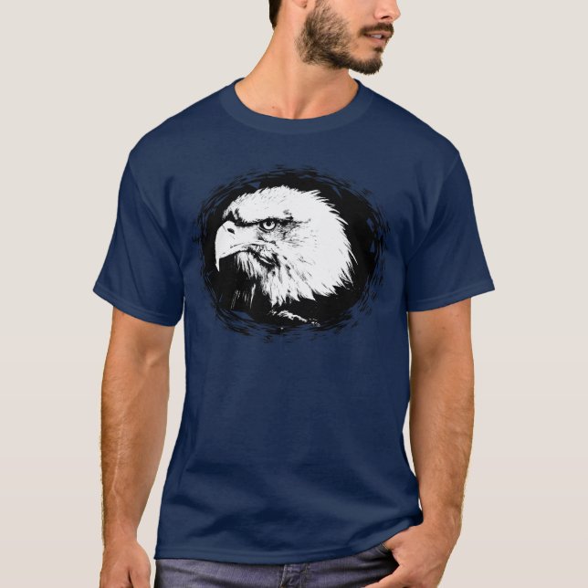 Custom Animal Elegant Eagle Head Men's Template T-Shirt (Front)