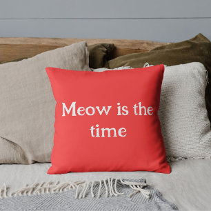 Custom Animal Pet Cat Lover Funny Quote Cute Red Throw Pillow