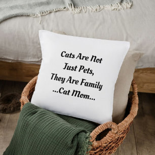 Custom Animal Pet Lovers Cat Quote Black And White Throw Pillow