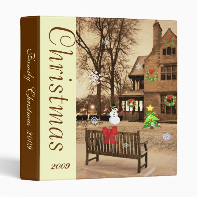 Custom Animated Christmas Manor Photo Binder (Front/Spine)