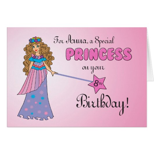CUSTOM Anna 8th Birthday Pink Princess (Front Horizontal)