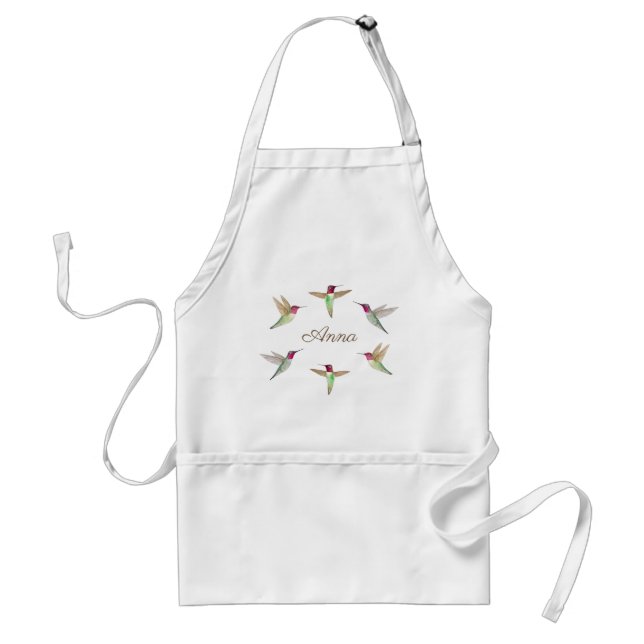Custom Anna's Hummingbird Adult Apron (Front)