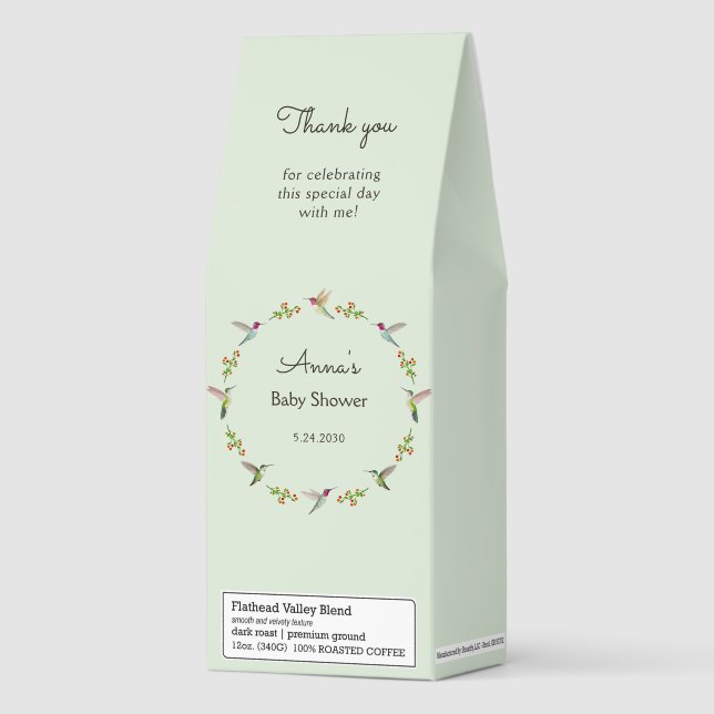 Custom Anna's Hummingbird Coffee Bag (Front)