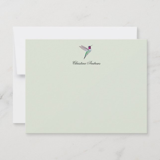 Custom Anna's Hummingbird  Note Card (Front)