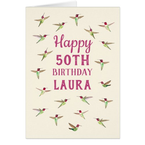 Custom Annas Hummingbirds Birthday Card