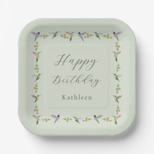 Custom Anna's Hummingbirds Birthday Paper Plates