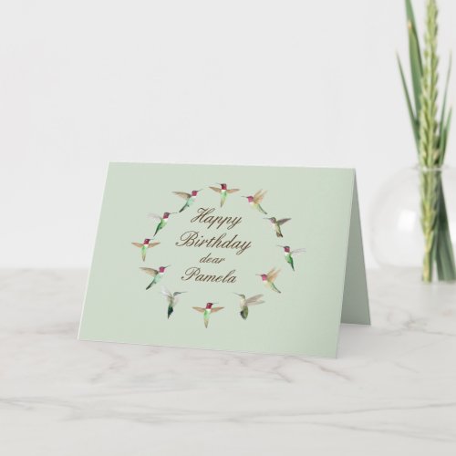 Custom Annas Hummingbirds Card