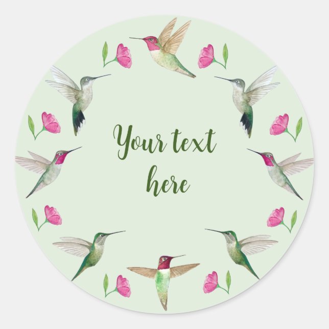Custom Anna's Hummingbirds  Classic Round Sticker (Front)