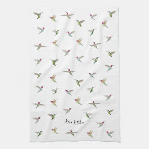 Custom Anna's Hummingbirds Kitchen Towel