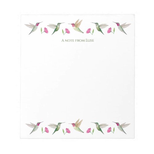 Custom Annas Hummingbirds Notepad