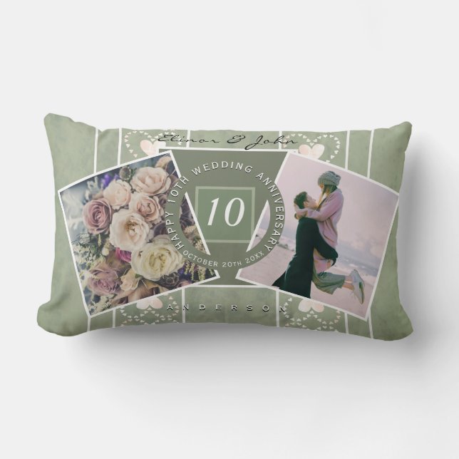 Custom Anniversary 2 Photos+Templates   Canvas Pri Lumbar Pillow (Front)