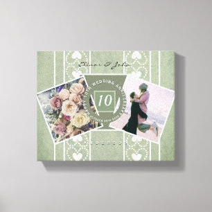 Custom Anniversary 2 Photos+Templates Canvas Print