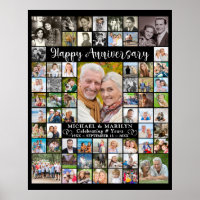 Custom Anniversary 64 Photo Collage Personalized