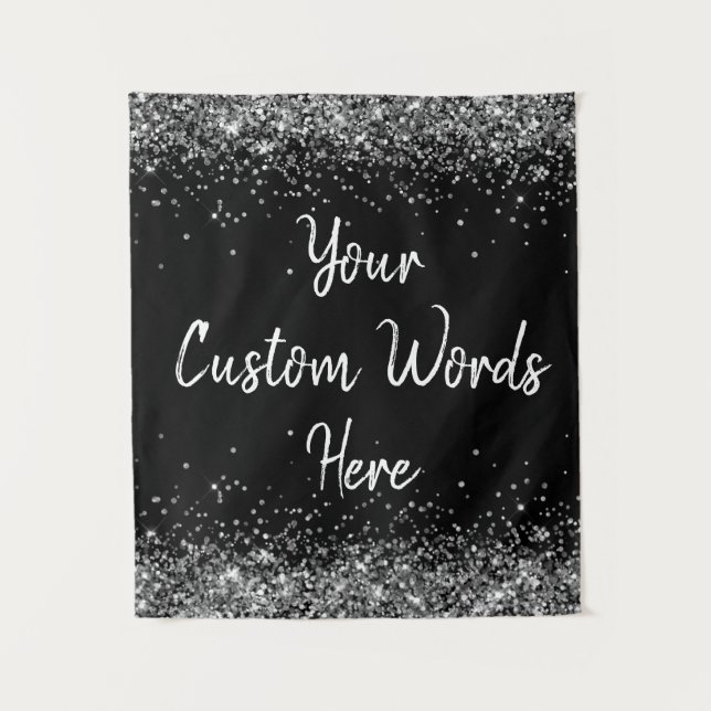 Custom Anniversary Backdrop Birthday Party Silver (Front)