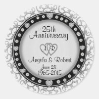 Custom Anniversary Clock Classic Round Sticker