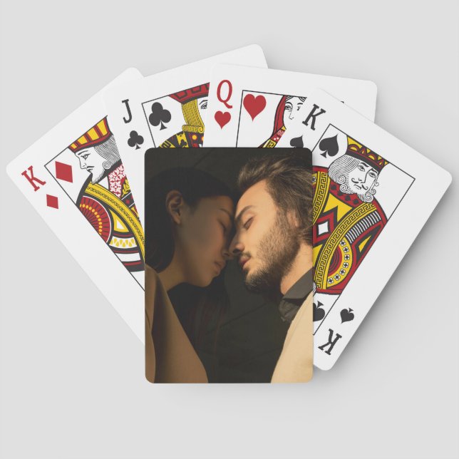 Custom Anniversary Couple Photo Keepsake Poker Cards (Back)