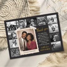 Custom Anniversary Favor Card, Retro Photo Collage