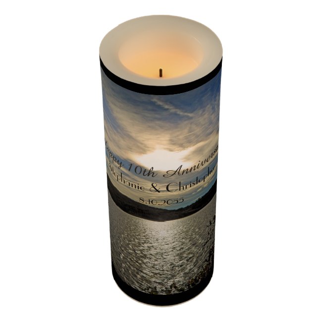 Custom Anniversary Flameless Candle Utah Sunset